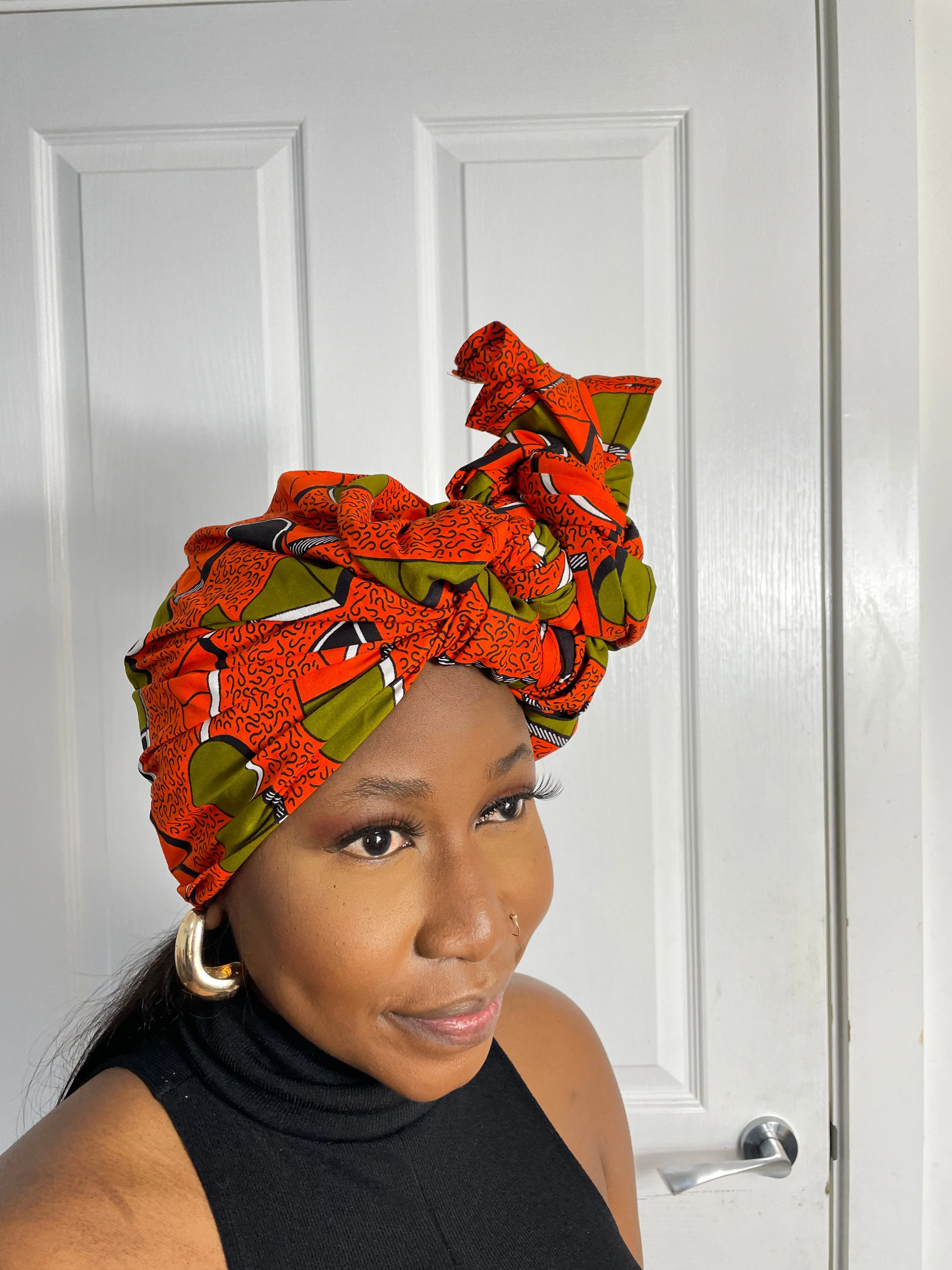 Annette Orange Ankara Headwrap/Scarf