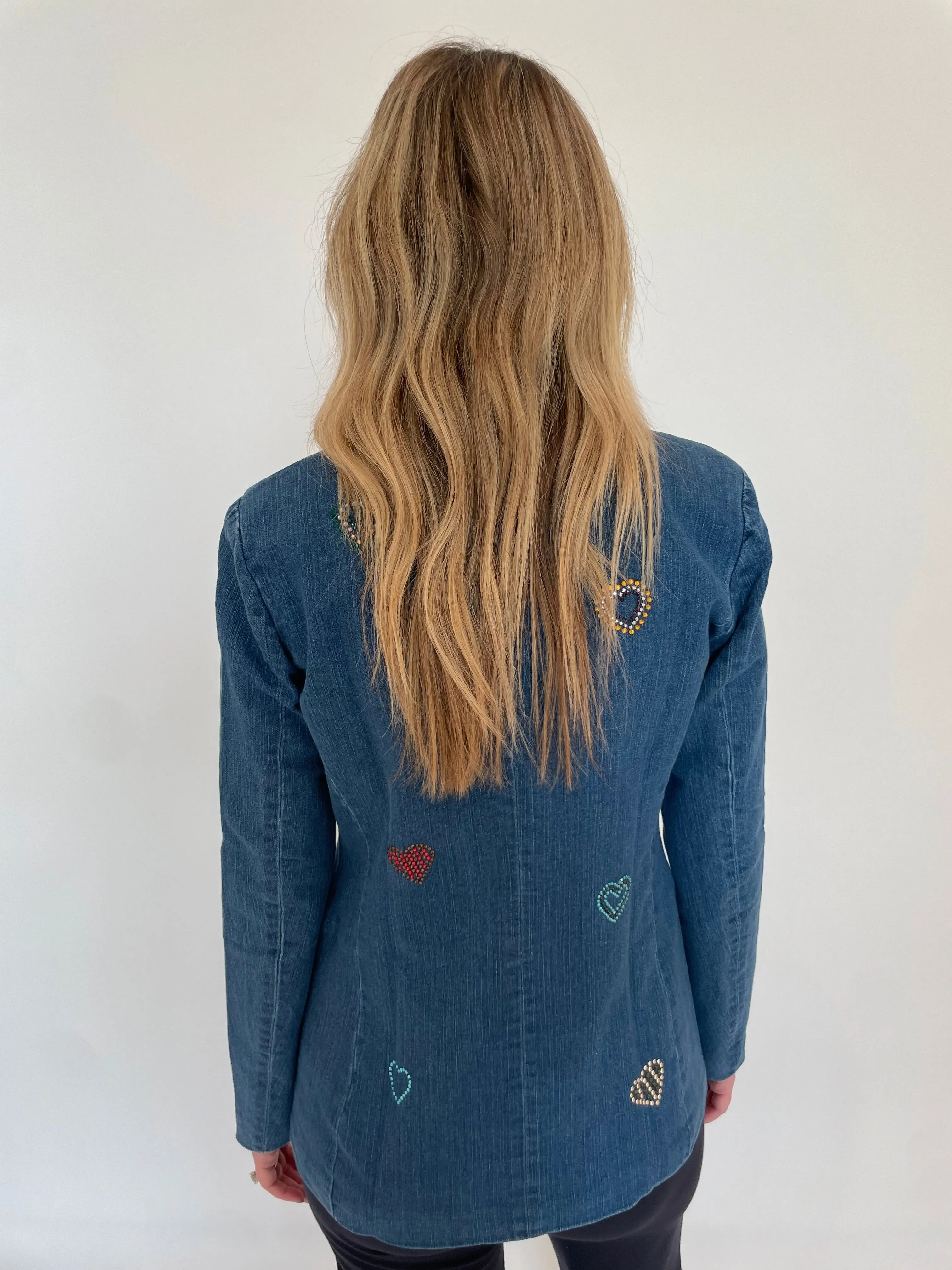 Aurora Denim Blazer With Hearts