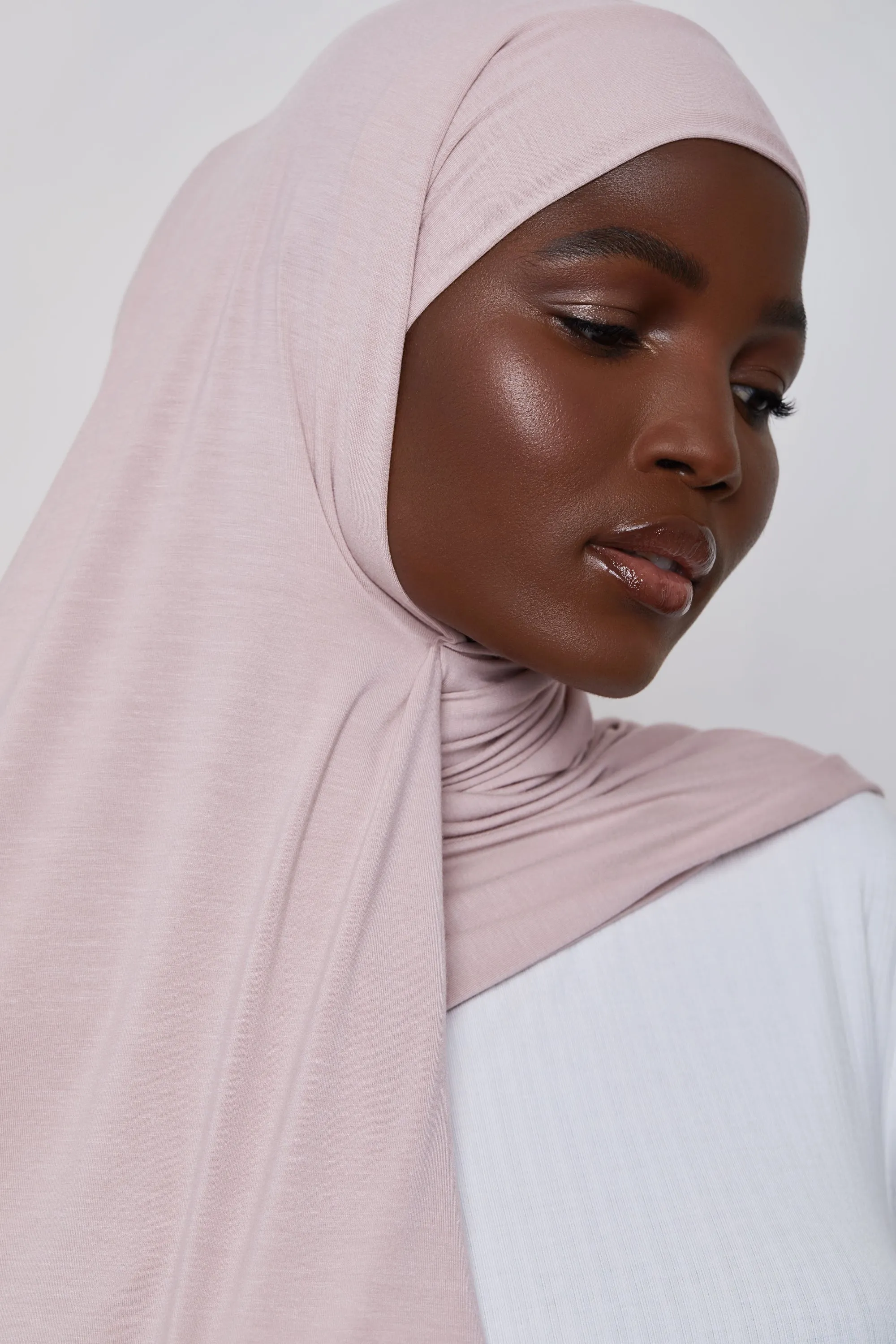 Bamboo Jersey Hijab - Dusty Rose