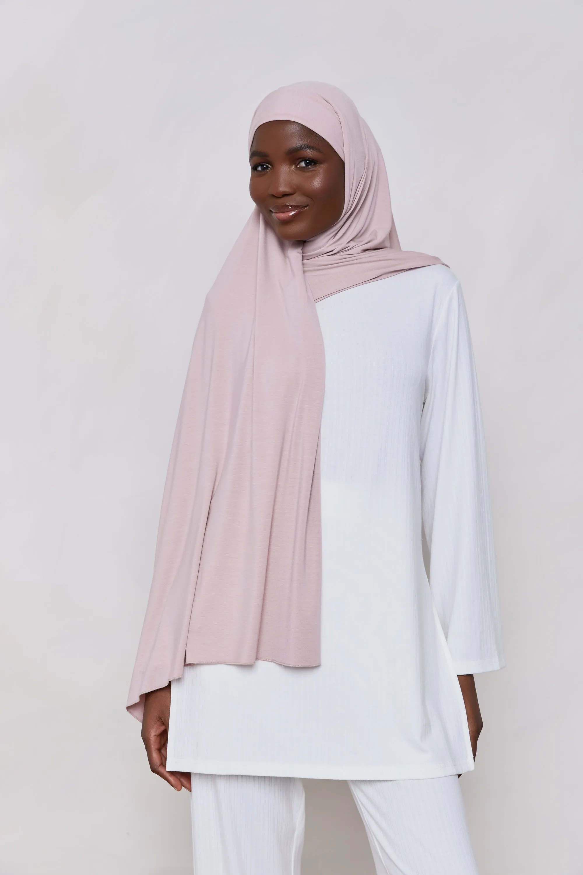 Bamboo Jersey Hijab - Dusty Rose