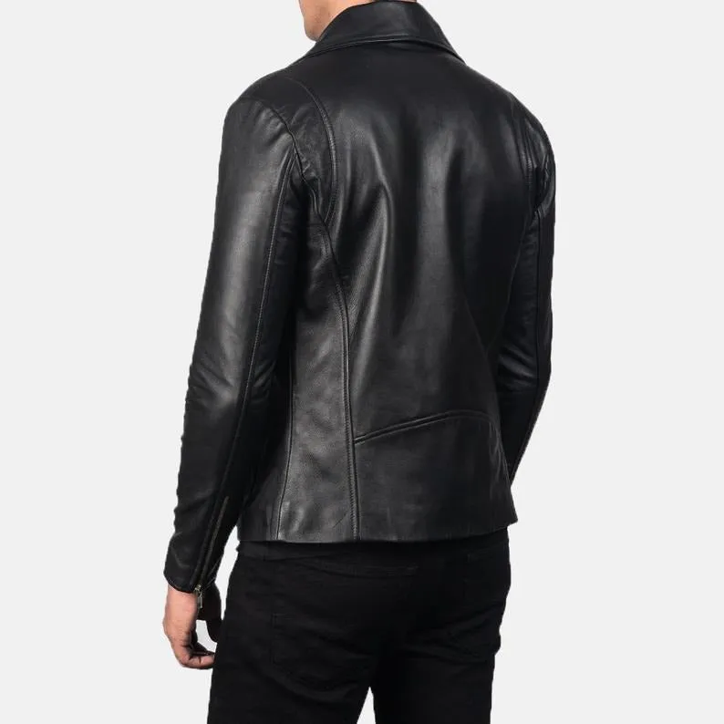 Black Biker Men's Leather Jackett