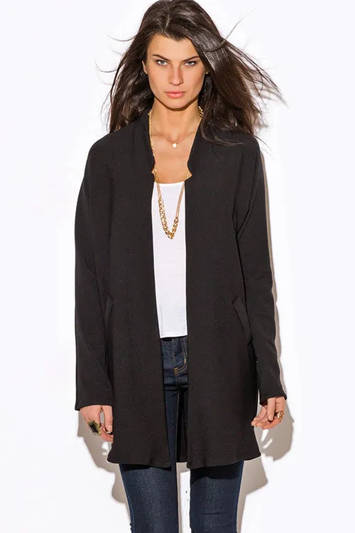 BLACK MANDARIN COLLAR JACKET