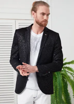 Black Paisley Jacquard Blazer