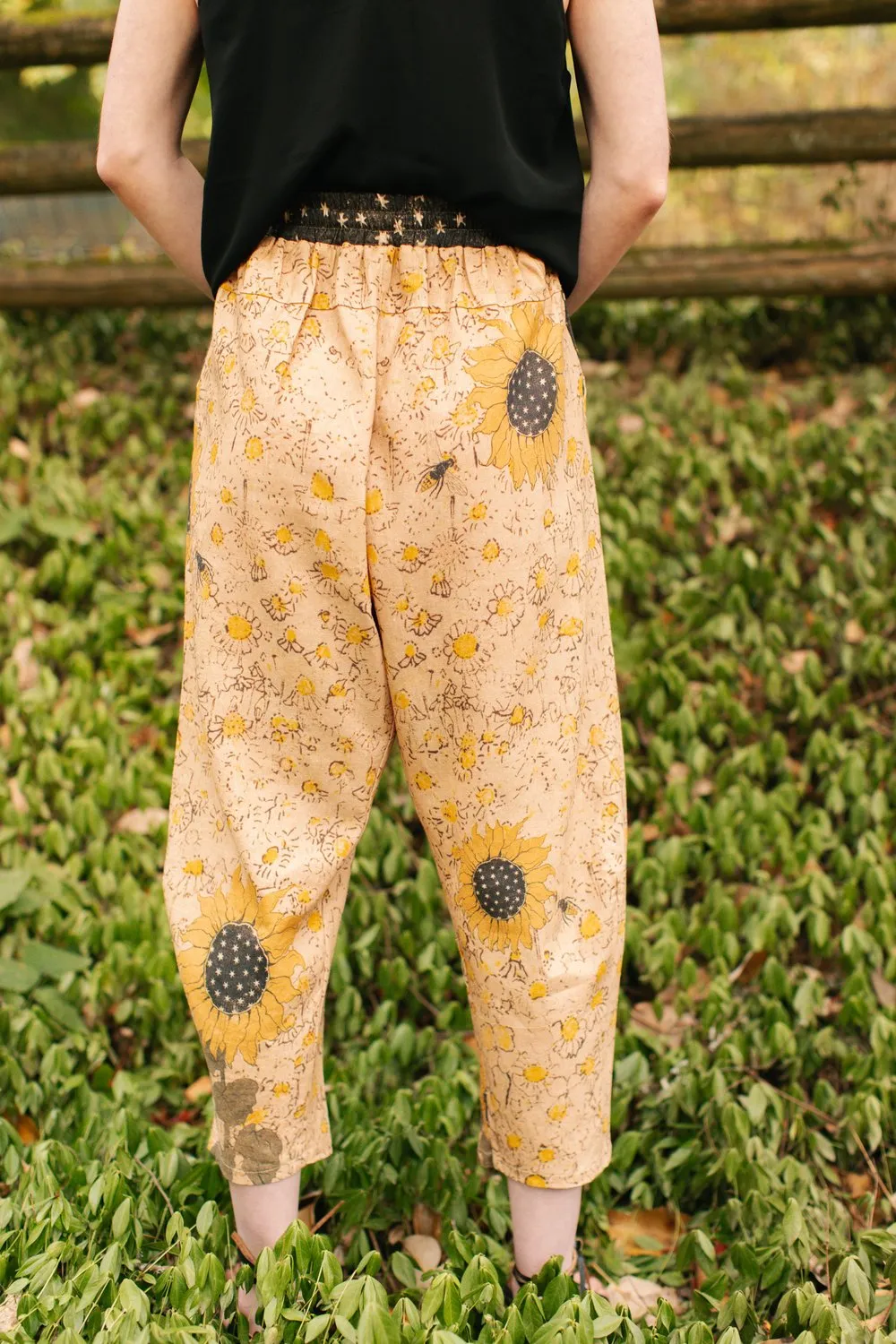 Boho Linen Cropped Artist Pants Ankle Length Milk & Honey - Not included in Black Friday Sale