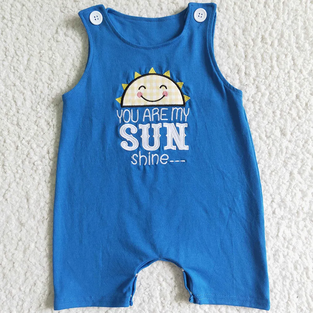 Boutique Baby Boy Romper Embroidery Sun Summer Boys Rompers Sleeveless SR0034