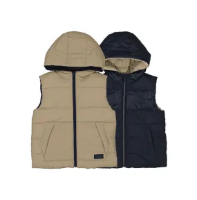 Boys Reversible Vest- Walnut