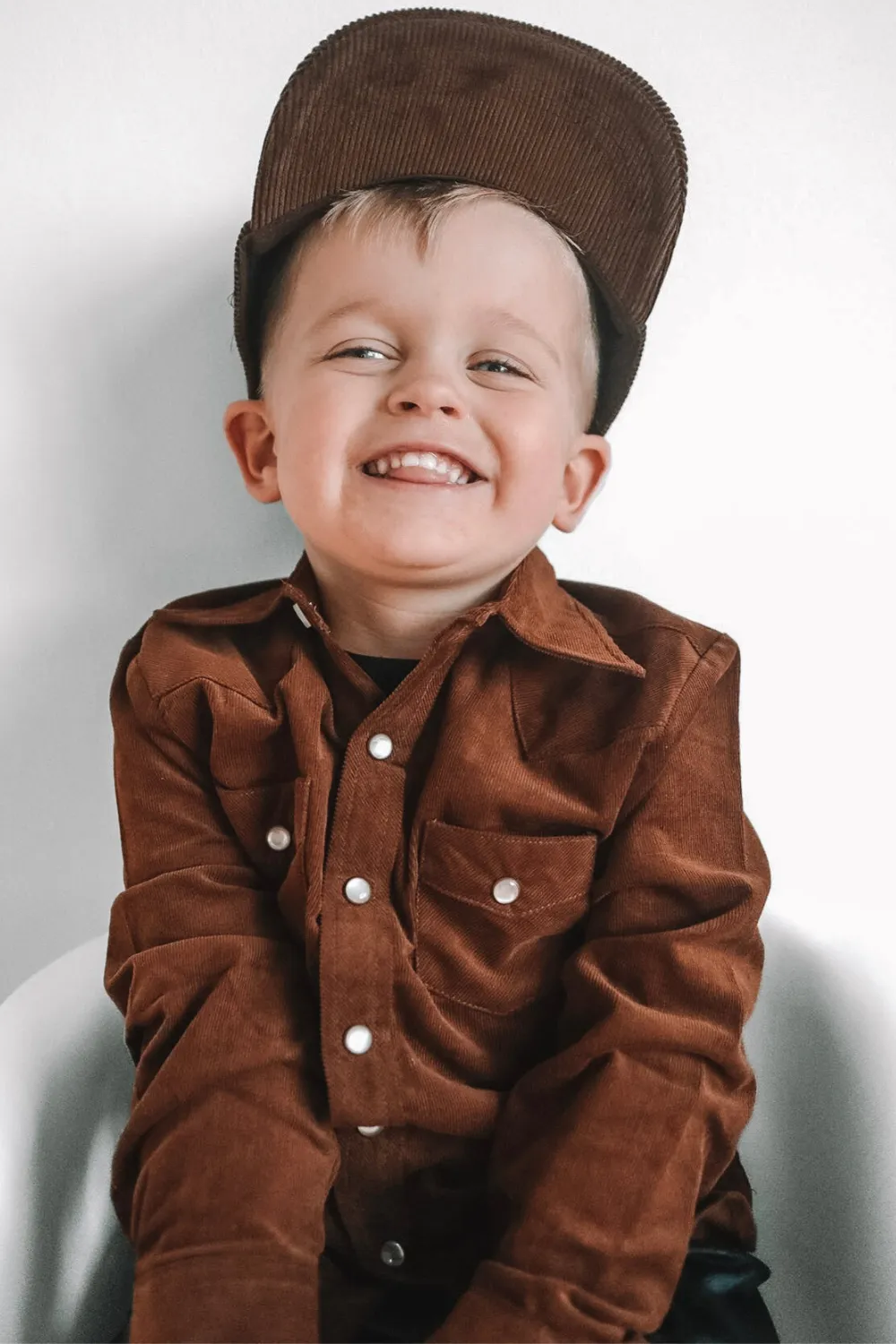 Brown Corduroy Button-up Shirt