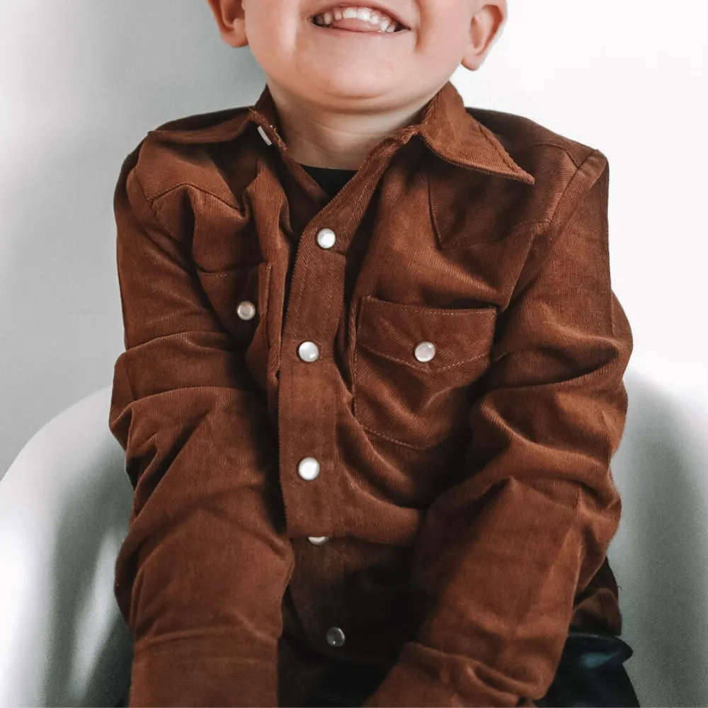 Brown Corduroy Button-up Shirt