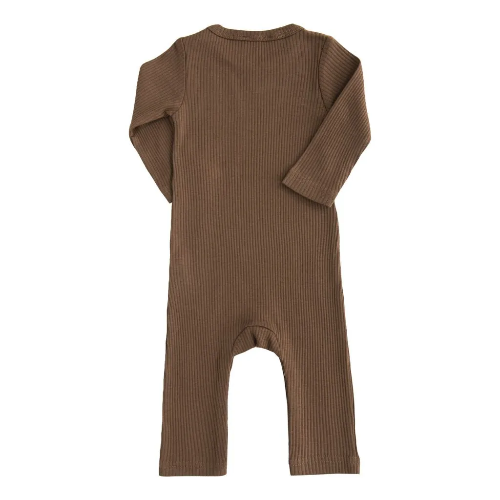 Brown Mocha Long Sleeved Modal Romper