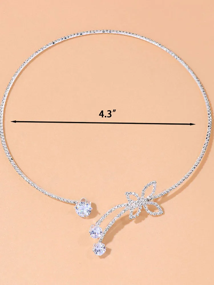 Butterfly Decoation Glitter Rhinestone Necklaces