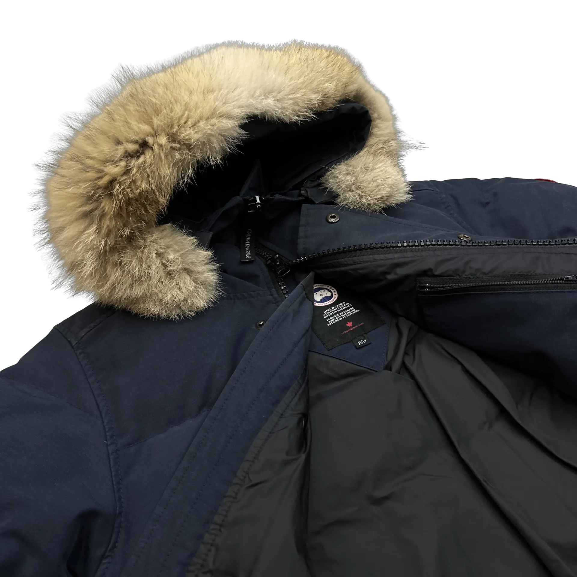 Canada Goose Navy Carson Hooded Parka Jacket - XS