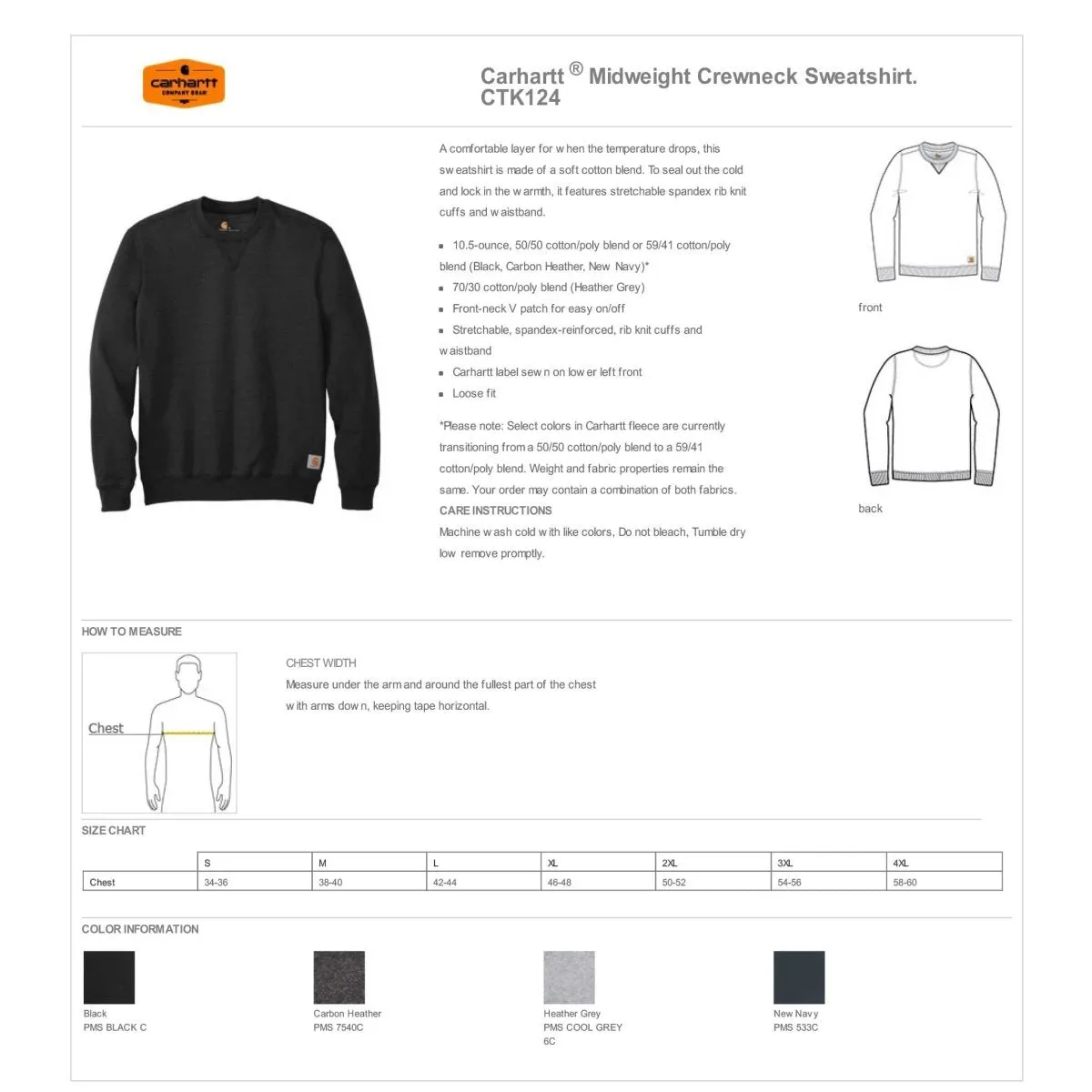 Carhartt Midweight Crew Sweatshirt Customized