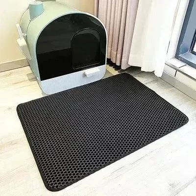 Cat Waterproof Litter Mat - Double Layer, Washable, Non-Slip Pet Supply