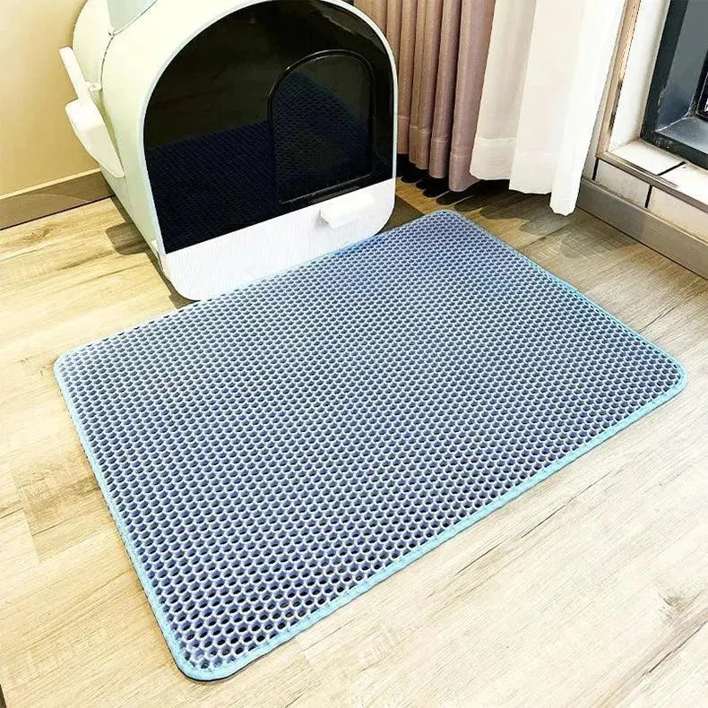 Cat Waterproof Litter Mat - Double Layer, Washable, Non-Slip Pet Supply