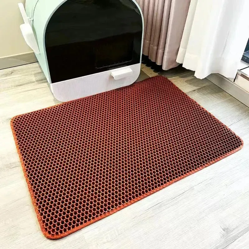 Cat Waterproof Litter Mat - Double Layer, Washable, Non-Slip Pet Supply