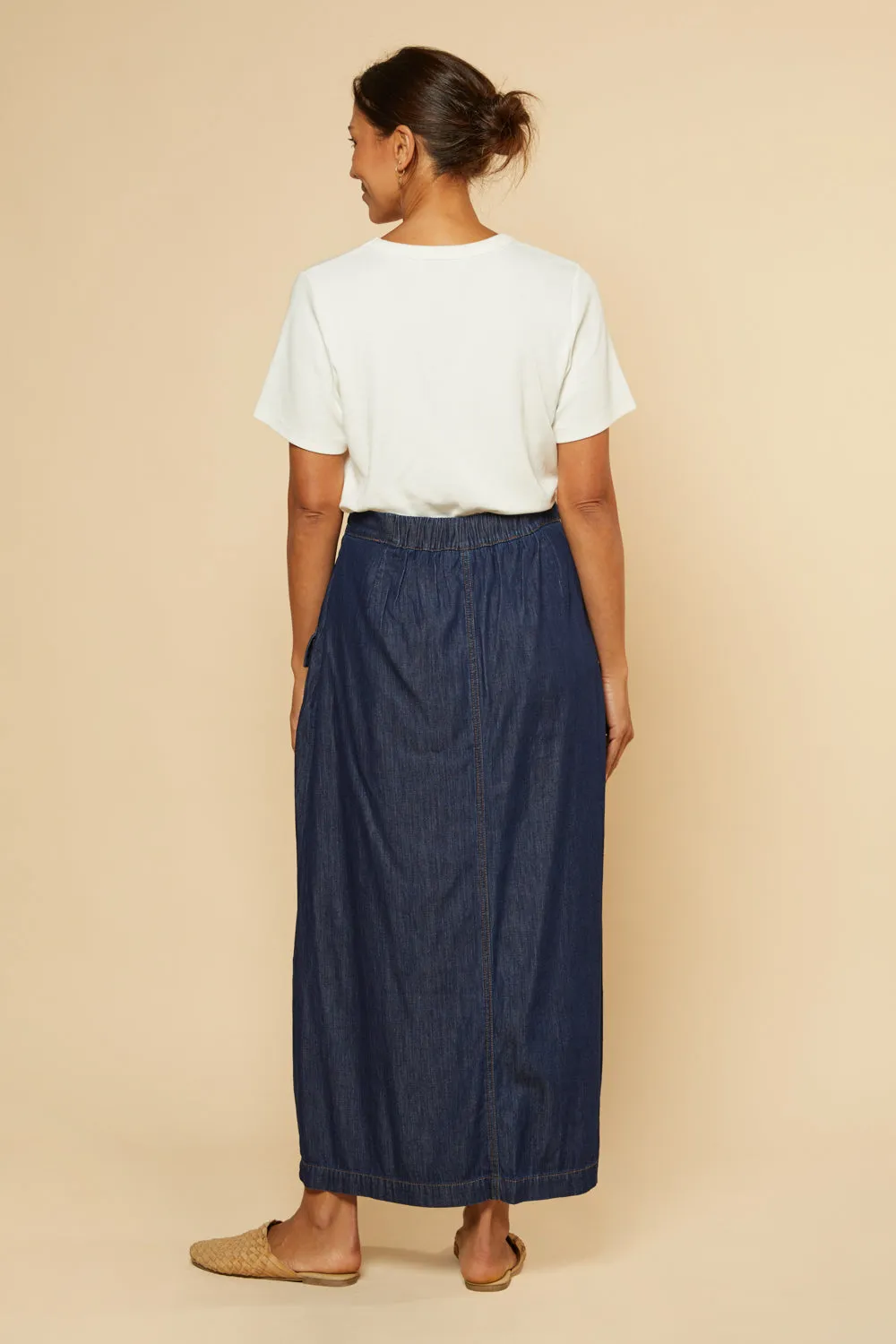 Charley Pocket Skirt in Dark Wash