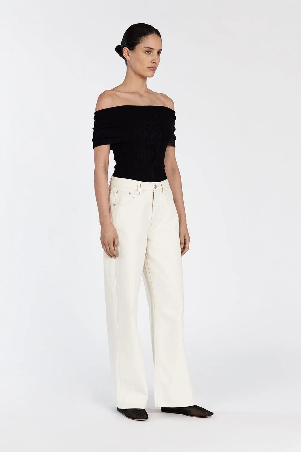 CONRAD BLACK OFF SHOULDER TOP