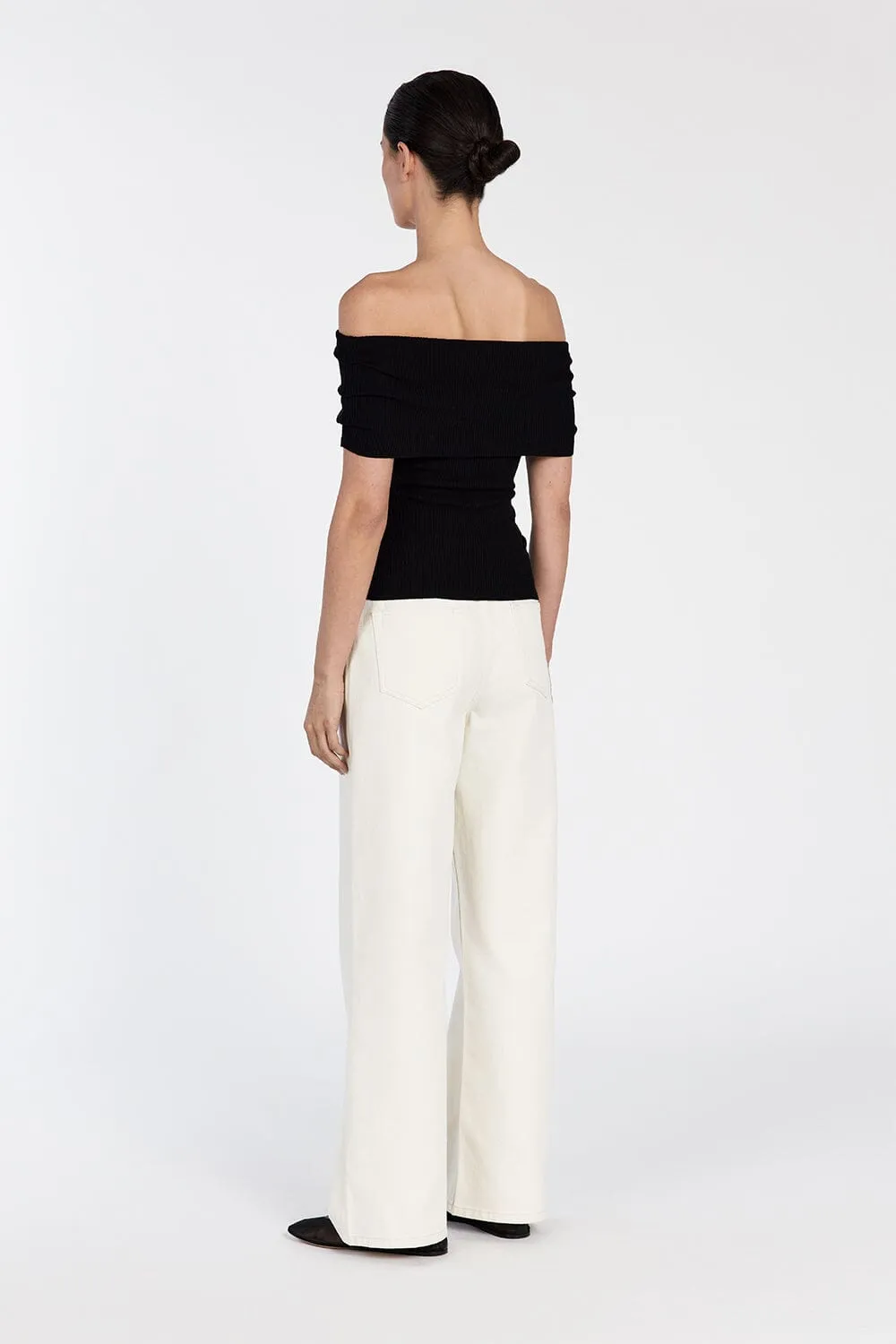 CONRAD BLACK OFF SHOULDER TOP