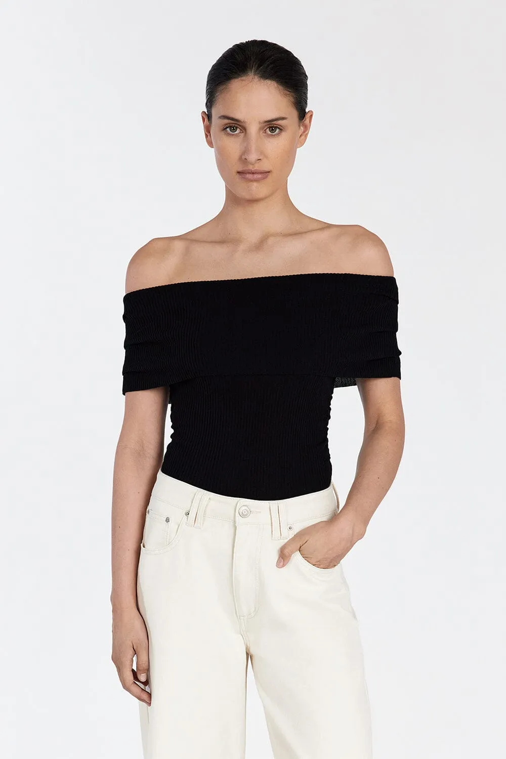 CONRAD BLACK OFF SHOULDER TOP