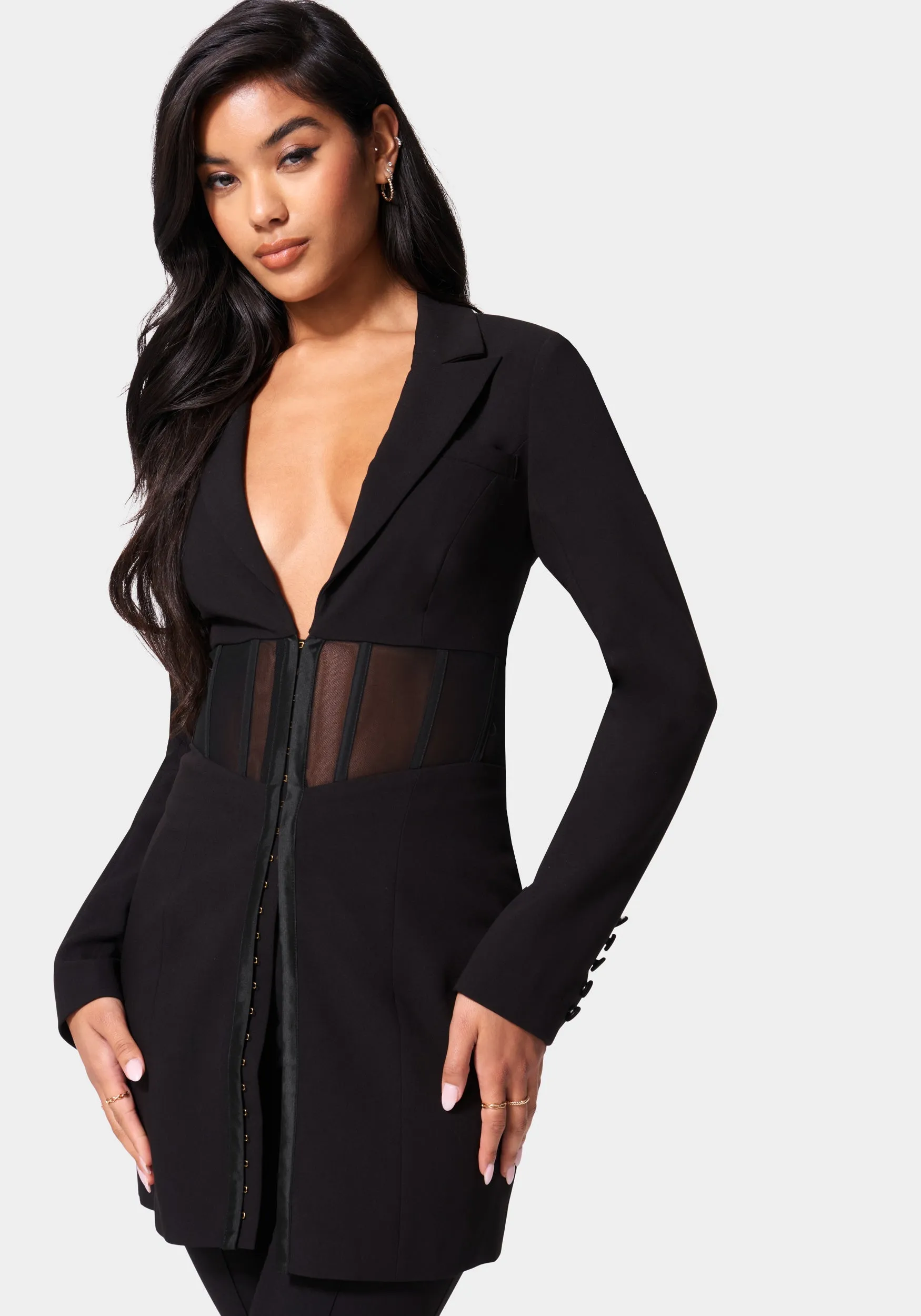 Corset Illusion Tailored Jacket