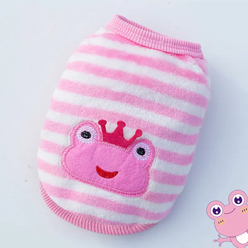 Cute Pet Clothes | Thickened Autumn and Winter Puppy Flannel Cartoon Vest | Teddy Dog Clothes