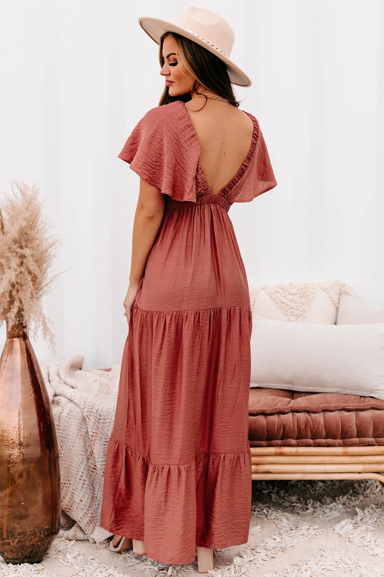 Enduring Love Tiered Linen Maxi Dress (Sienna)