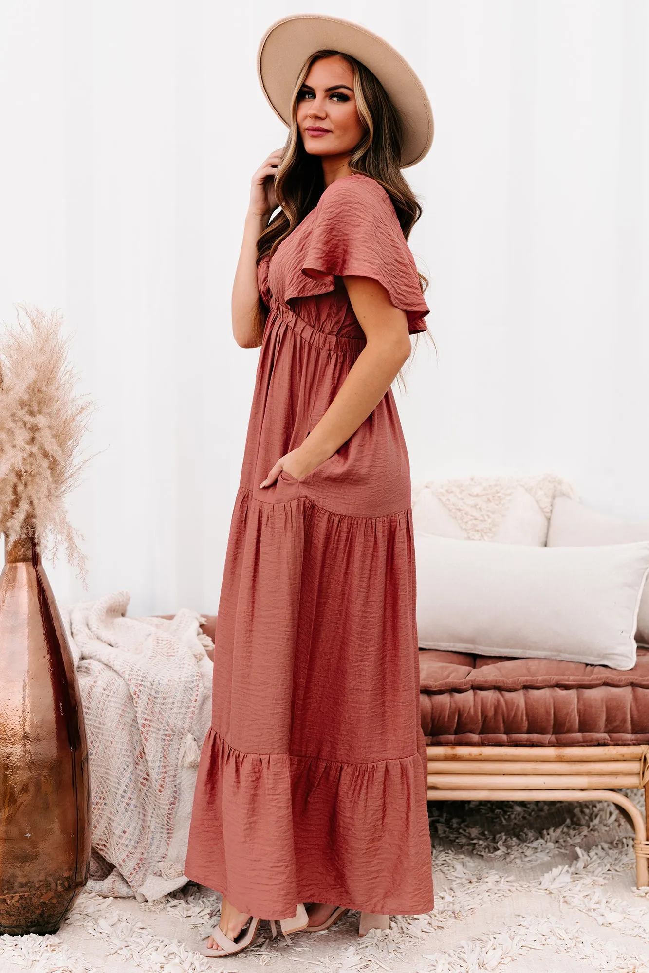 Enduring Love Tiered Linen Maxi Dress (Sienna)