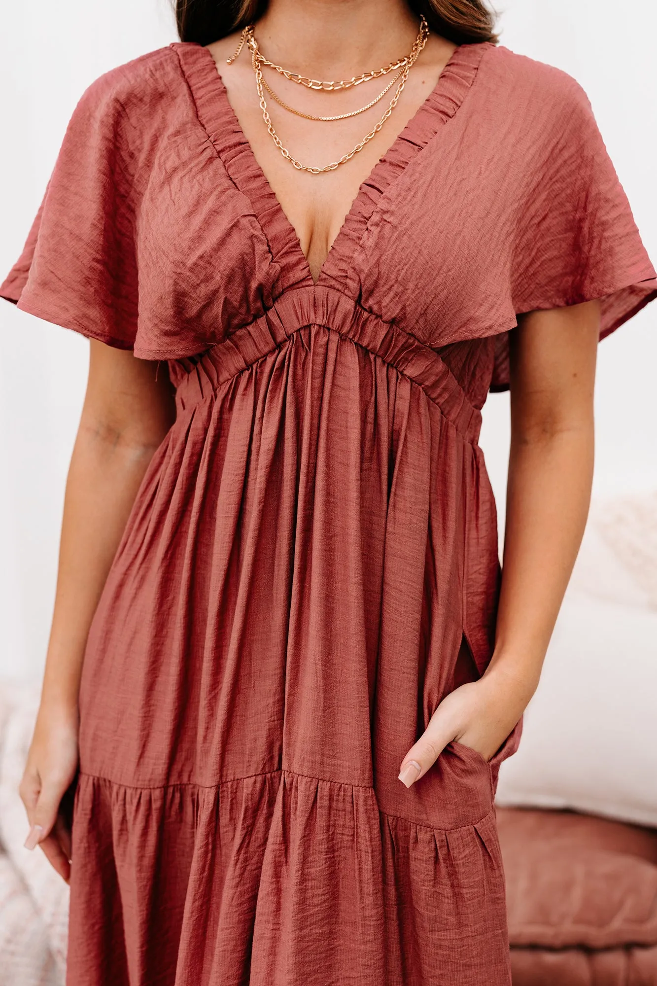 Enduring Love Tiered Linen Maxi Dress (Sienna)