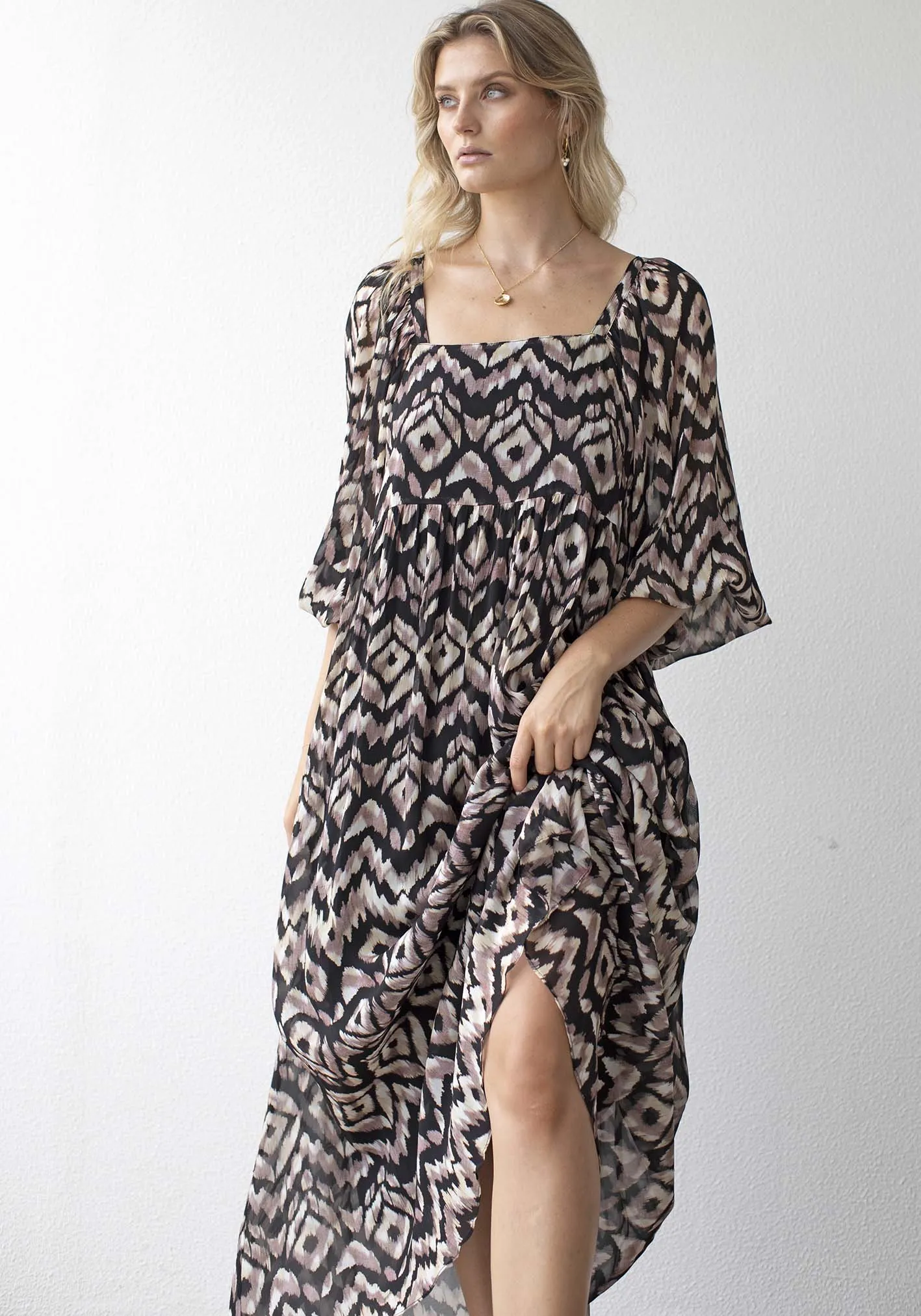 Expedition Tribal Sleeve Maxi Dress