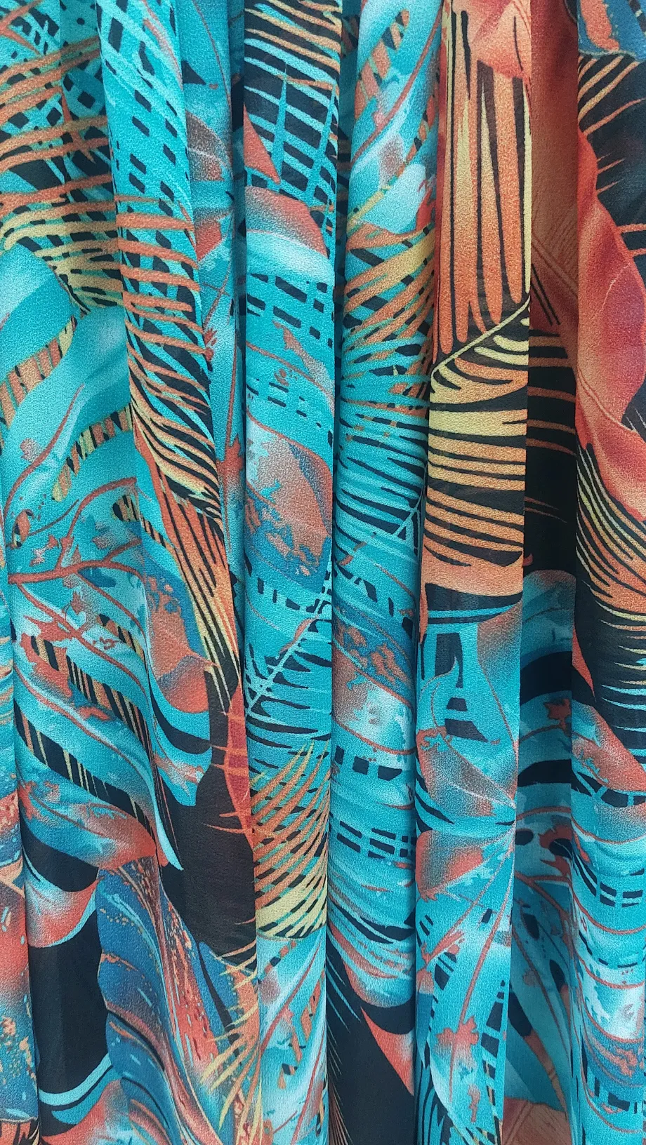 Fashion Nova Blue Palm Print Maxi Skirt UK XS