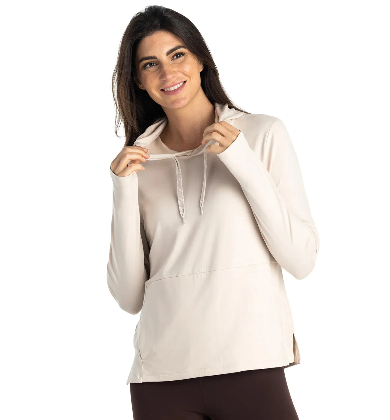 Free Fly Women's Bamboo Flex Hoodie in Stone