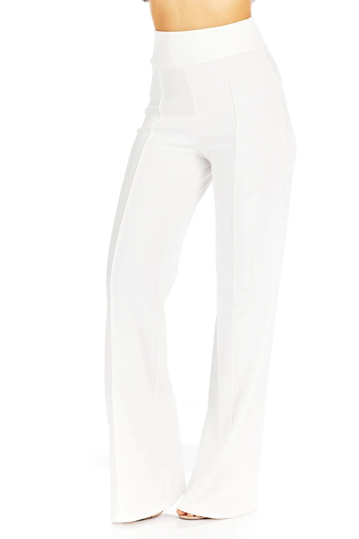 Front-line Flared Leg Design Solid Pants