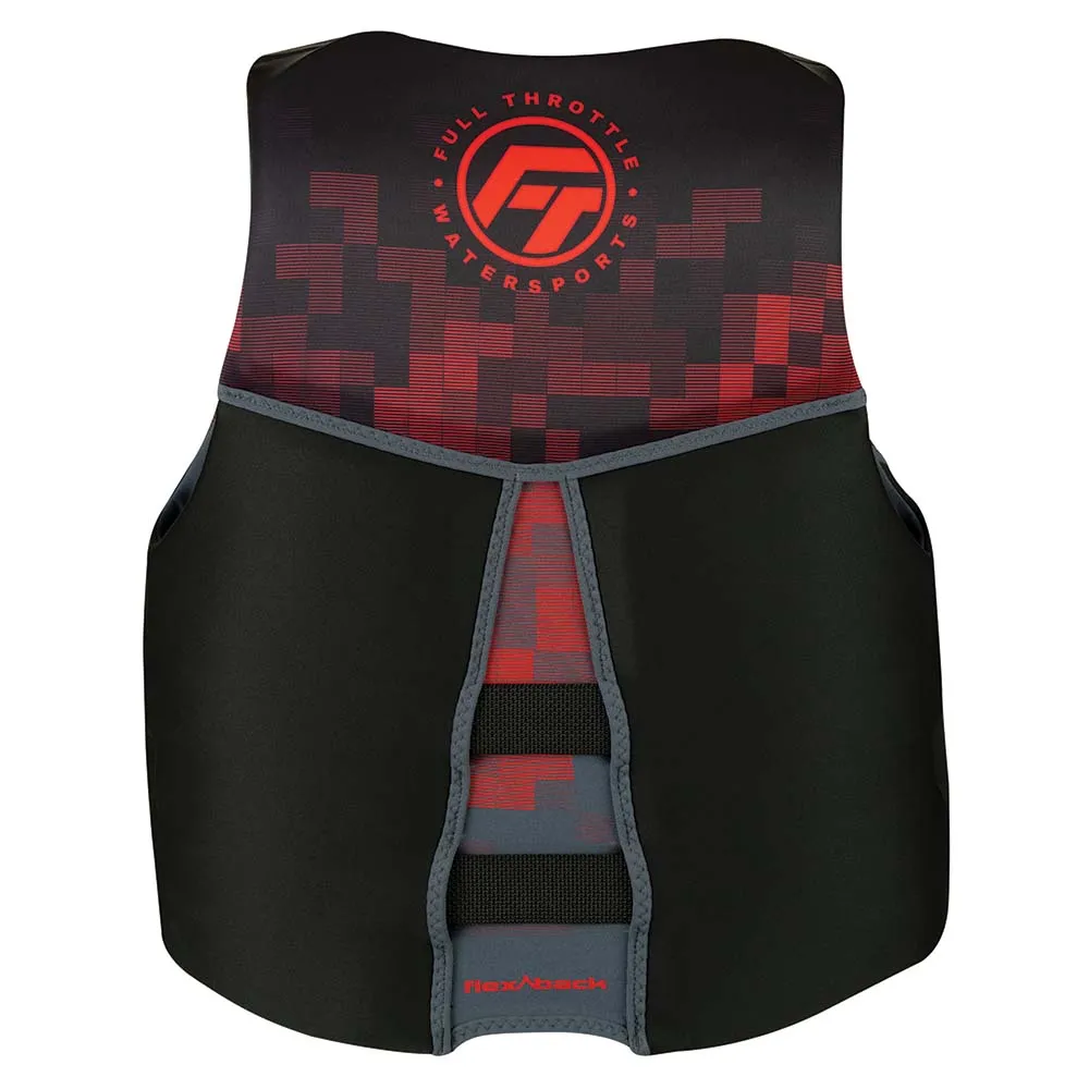 Full Throttle Mens Rapid-Dry Flex-Back Life Jacket - 2XL - Black/Red