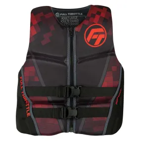 Full Throttle Mens Rapid-Dry Flex-Back Life Jacket - 3XL - Black/Red