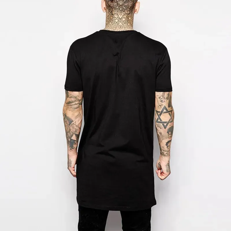 Funki Buys | Shirts | Men's Gothic Short Sleeved Long T-Shirt