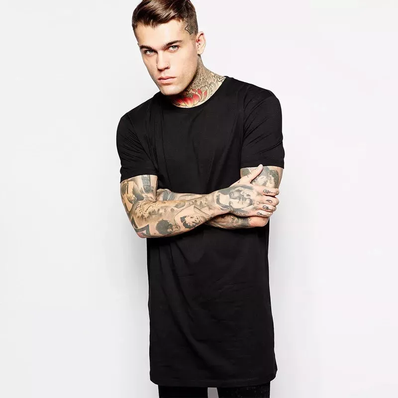 Funki Buys | Shirts | Men's Gothic Short Sleeved Long T-Shirt