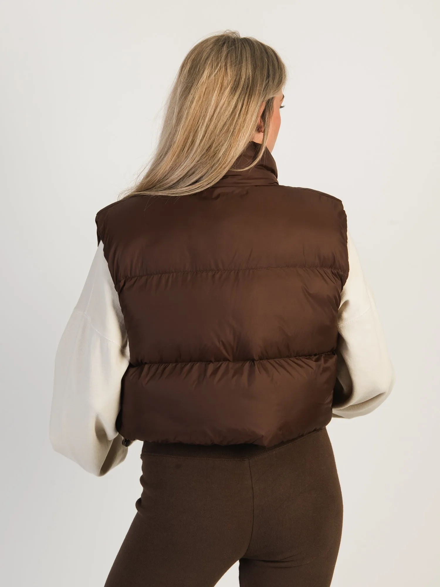 HARLOW PEGGY PUFFER VEST - CHOCOLATE