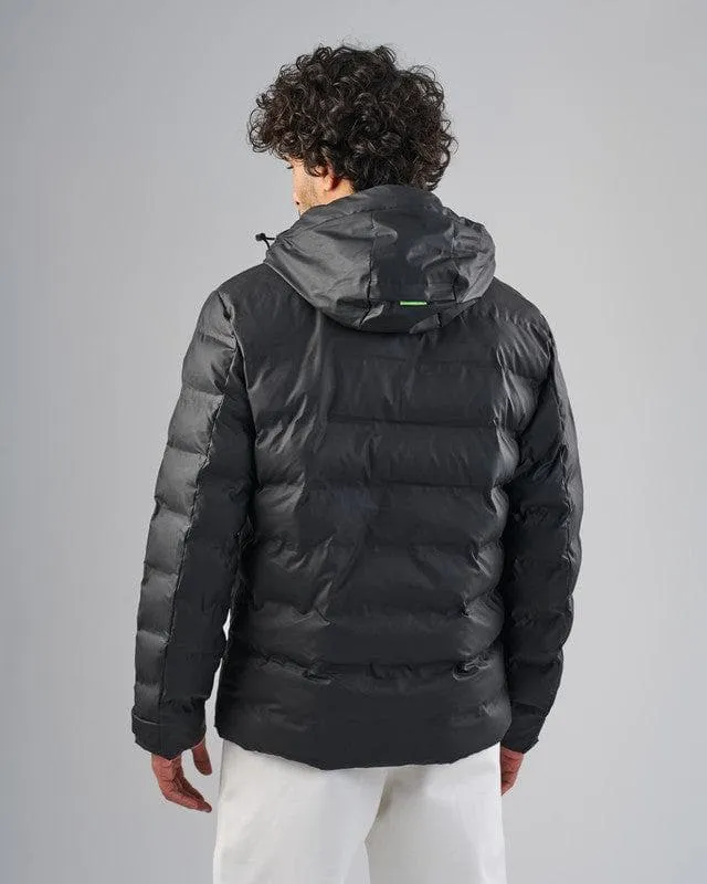 HOODED PUFFER JACKET  - BLACK