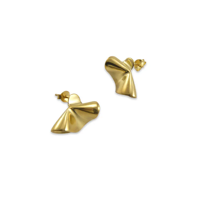 Irregular shape Gold Sterling Earrings