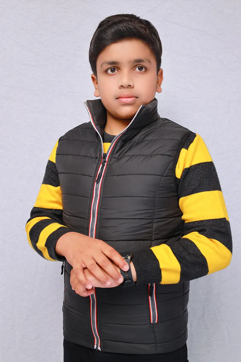 Kid High Neck Puffer Jacket Black