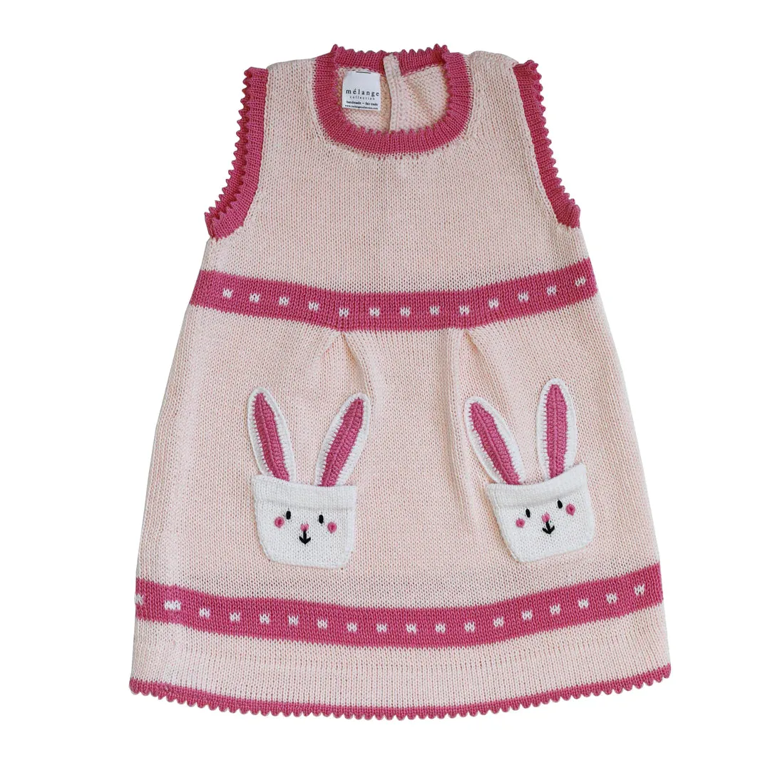 KNIT BUNNY DRESS WITH POCKETS