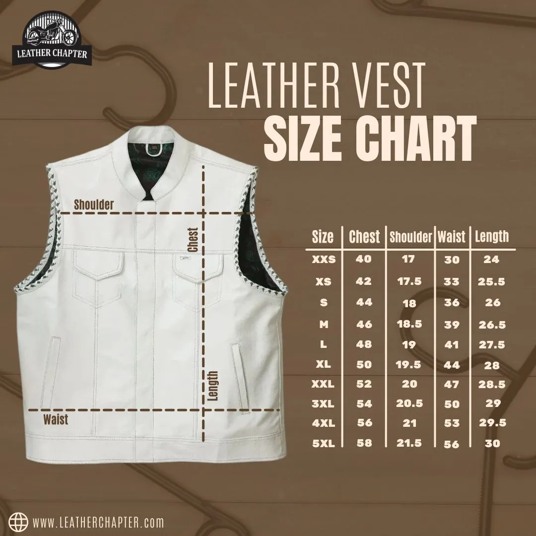 Leather Vest ,Crocodile Plated Leather Red Wax Motorcycle Men's Vest Denim Vest Black Vest