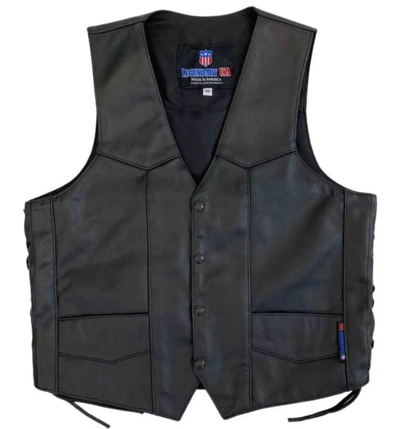 Legendary 'Club Style' Men's Leather Motorcycle Vest