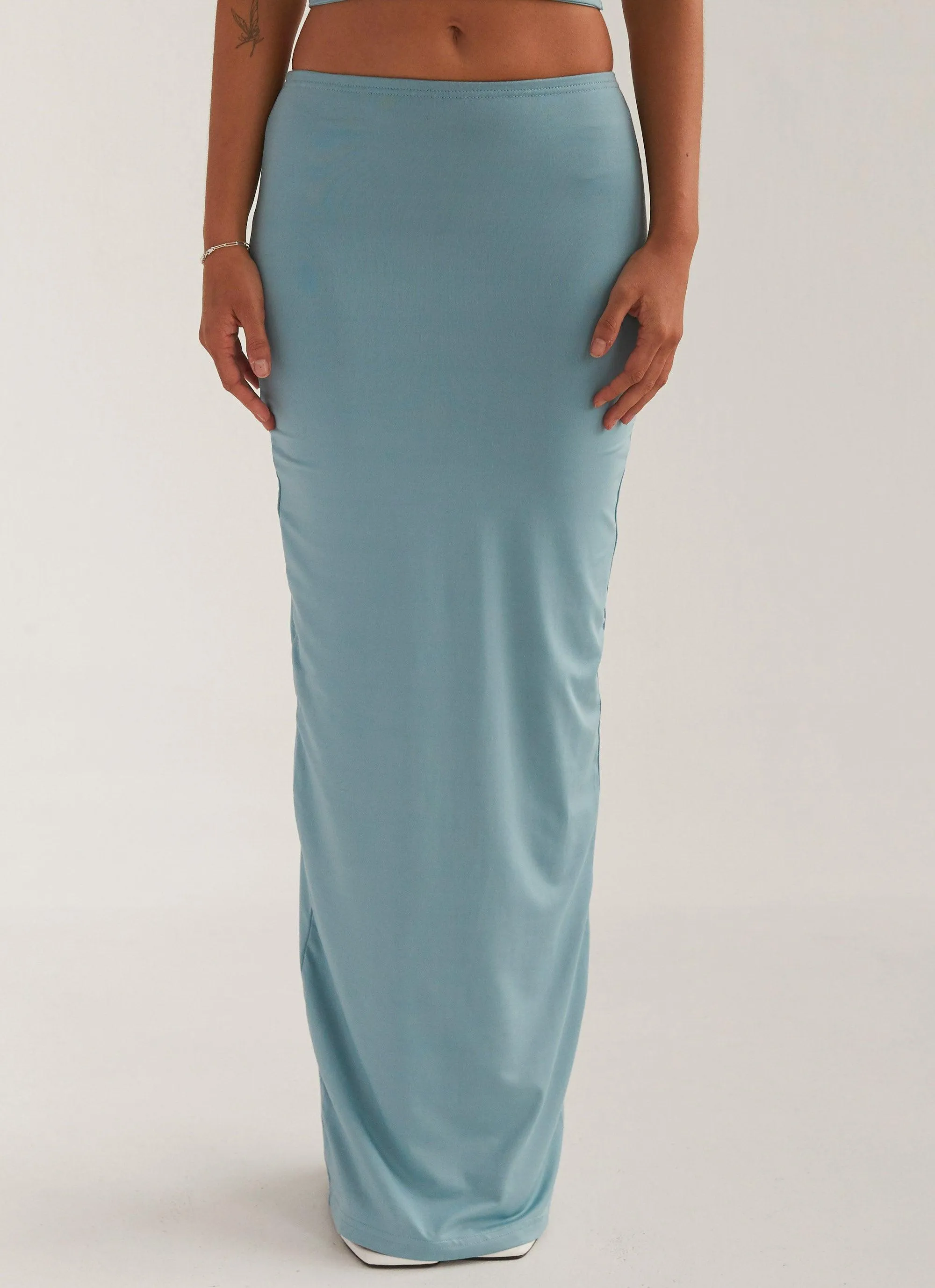 Lustre Living Maxi Skirt - Antiqued Aqua