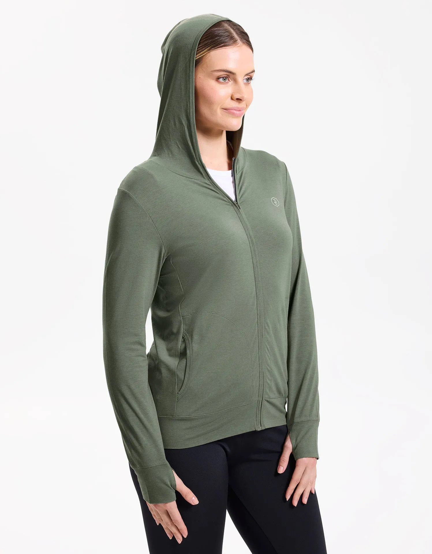 Luxe Hooded Full Zip Top UPF 50  Sensitive Collection