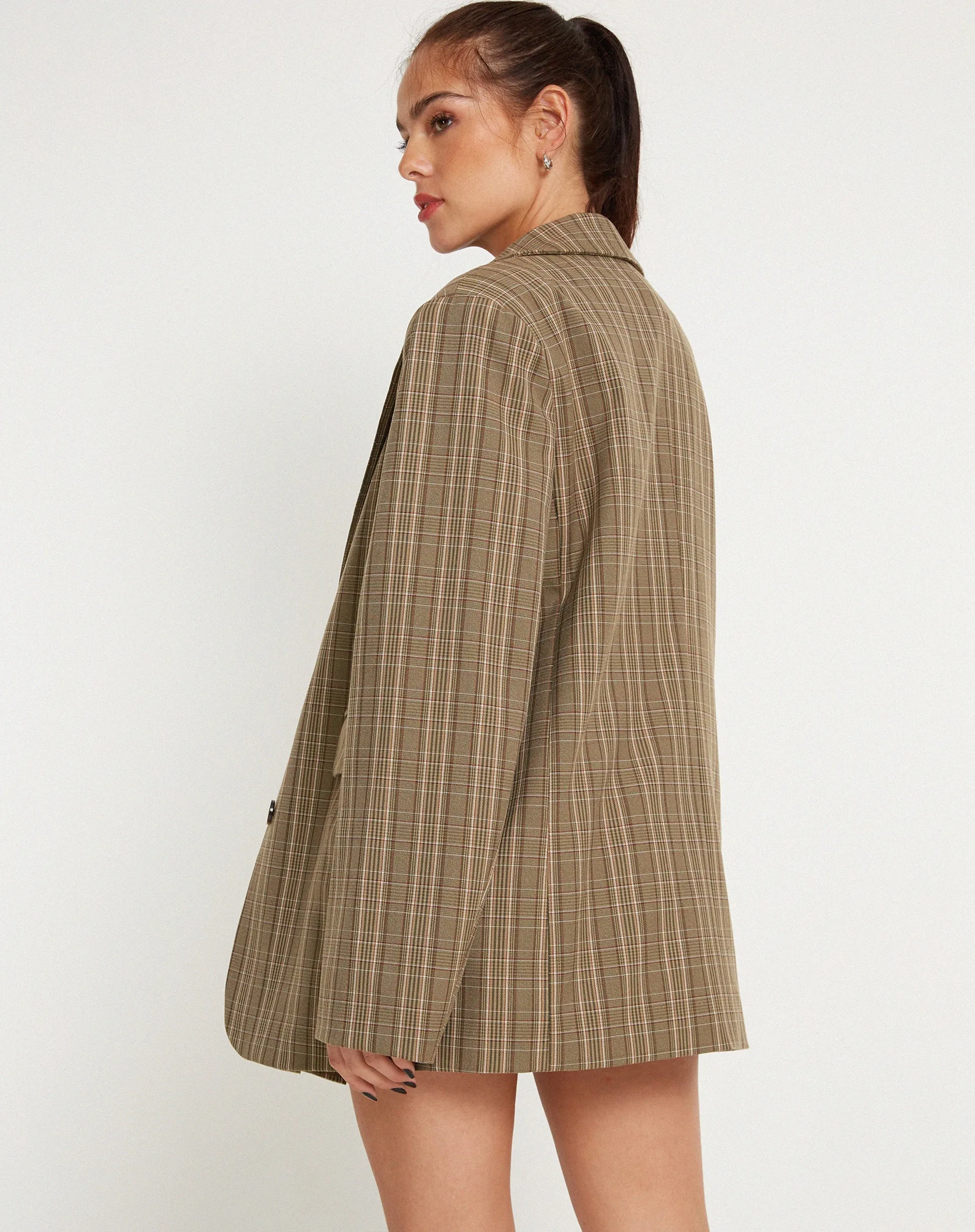 Maiwa Blazer in Check Brown