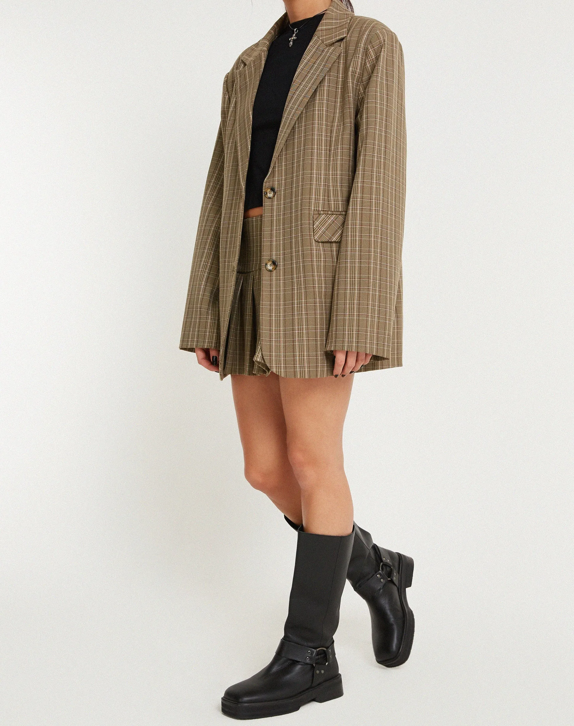 Maiwa Blazer in Check Brown