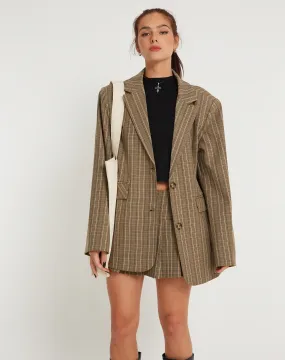 Maiwa Blazer in Check Brown