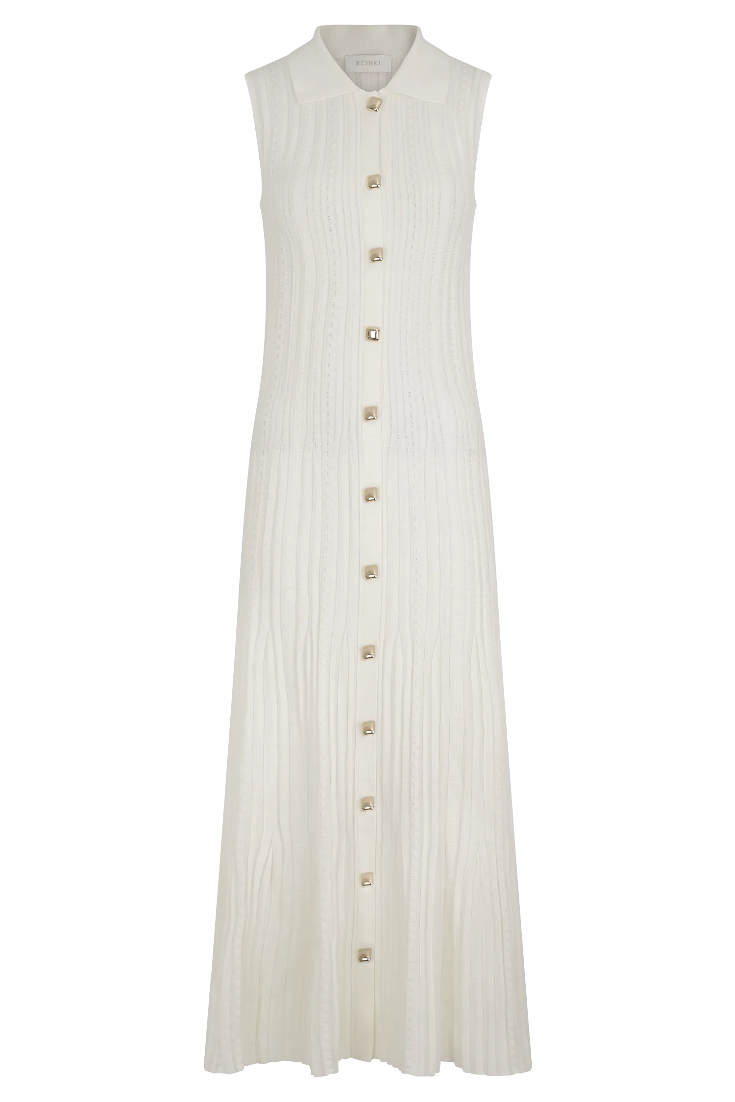 Margie Sleeveless Knit Midi Dress - White