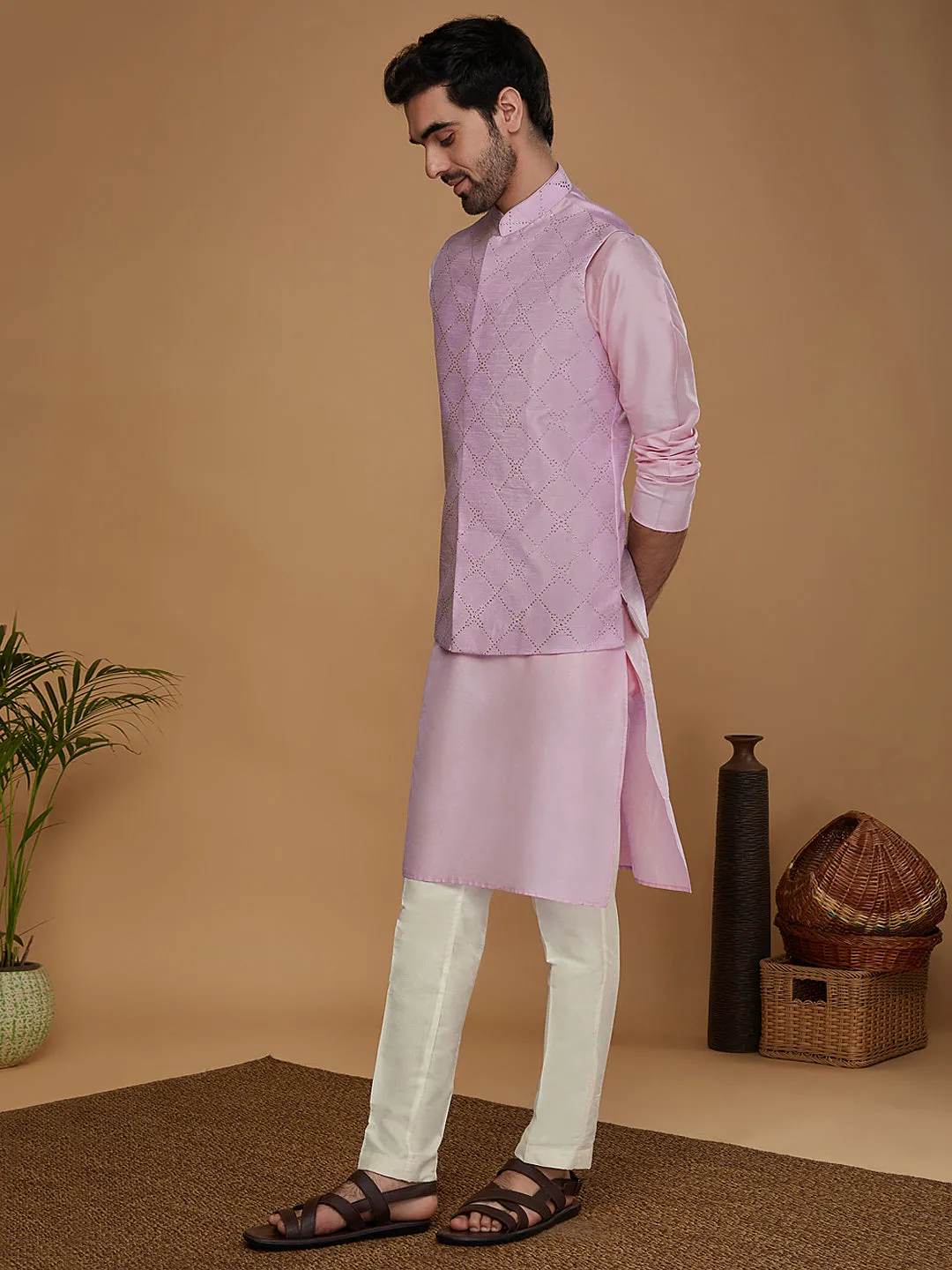 Men Lavender Only Nehru Jacket